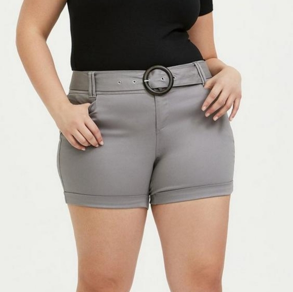 Plus Size 24 Torrid Gray Sateen Shorts New stretchy - Picture 1 of 5